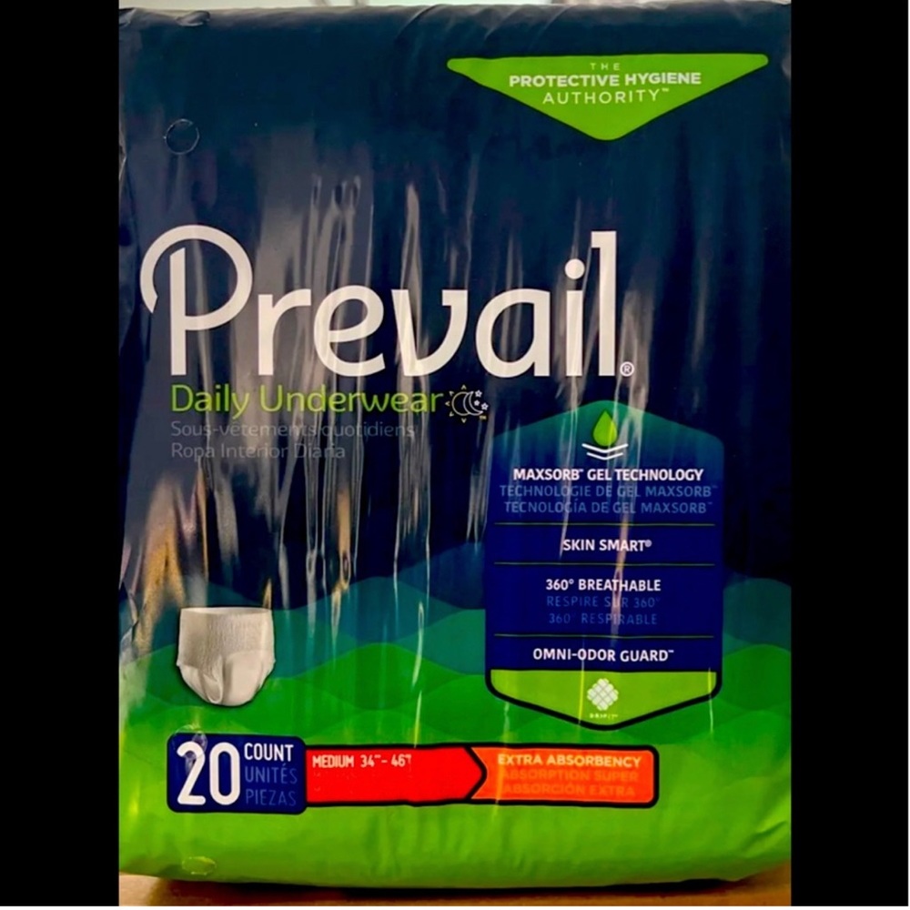 Adult disposable underwear box of 4